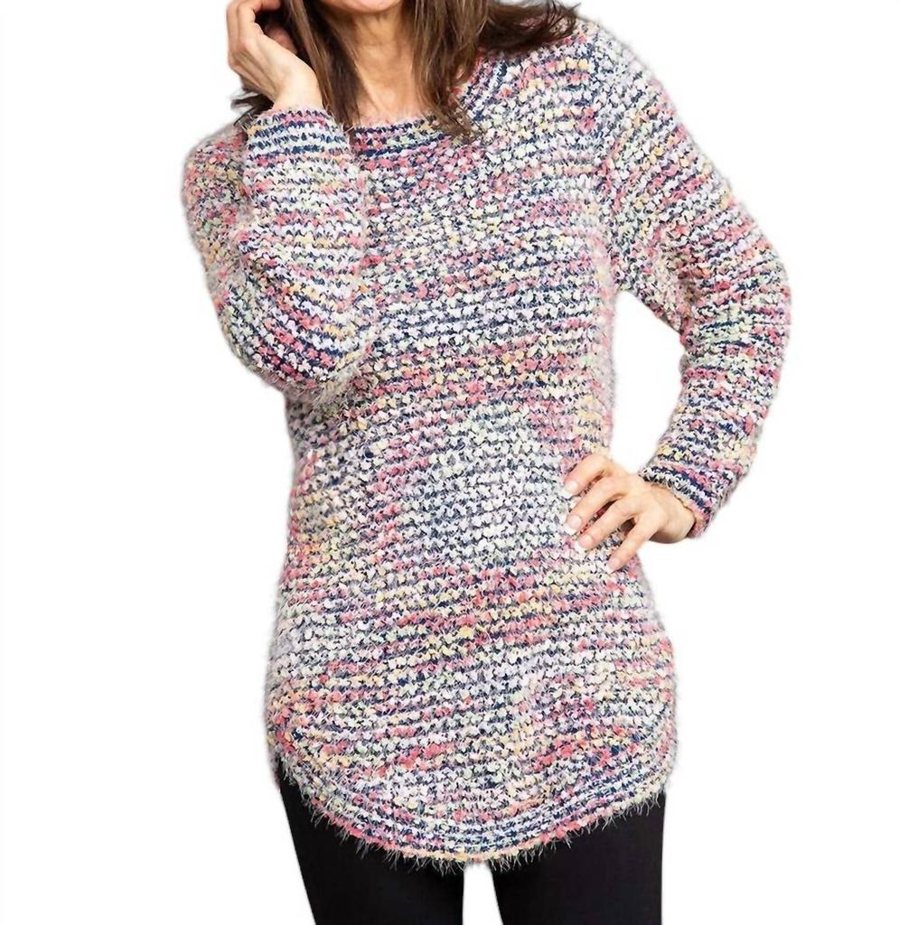 Papillon Papillon - Gracie Colorful Popcorn Knit Tunic Sweater