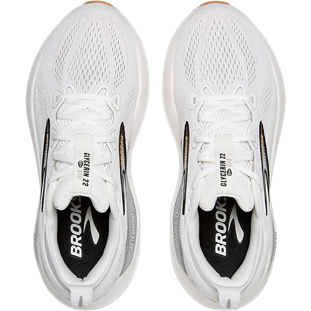 Brooks Women
s Glycerin Gts 22 Running Shoe In White/grey/black 4