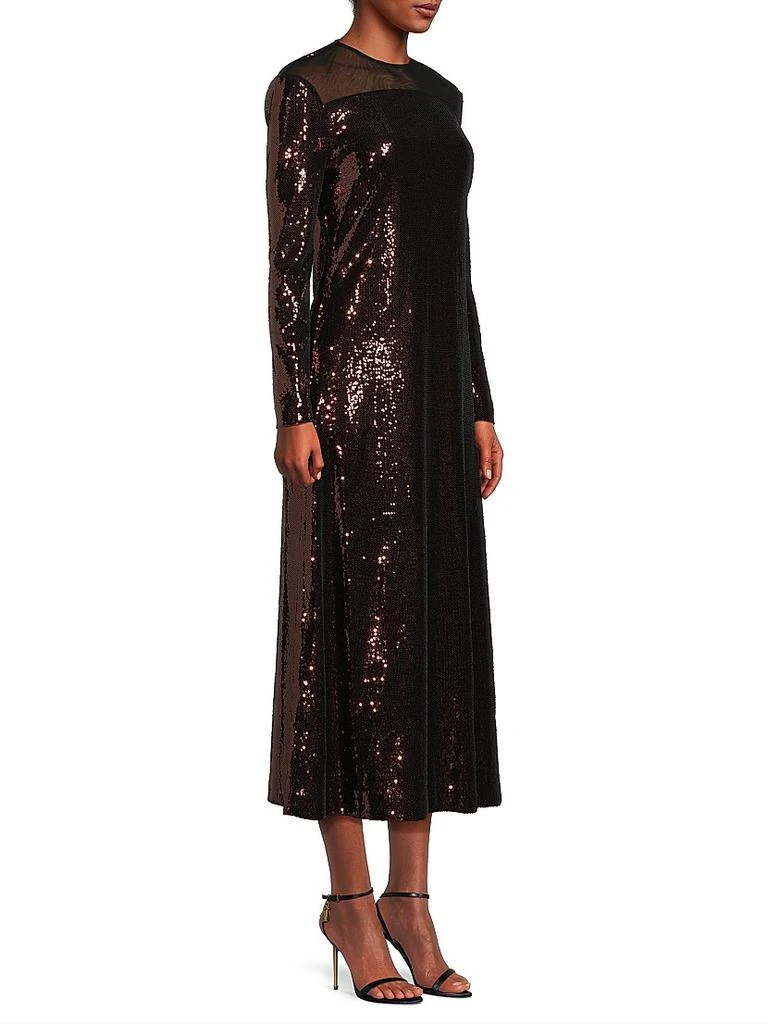 Misook Sequined A-Line Sheer Yoke Maxi Dress 4