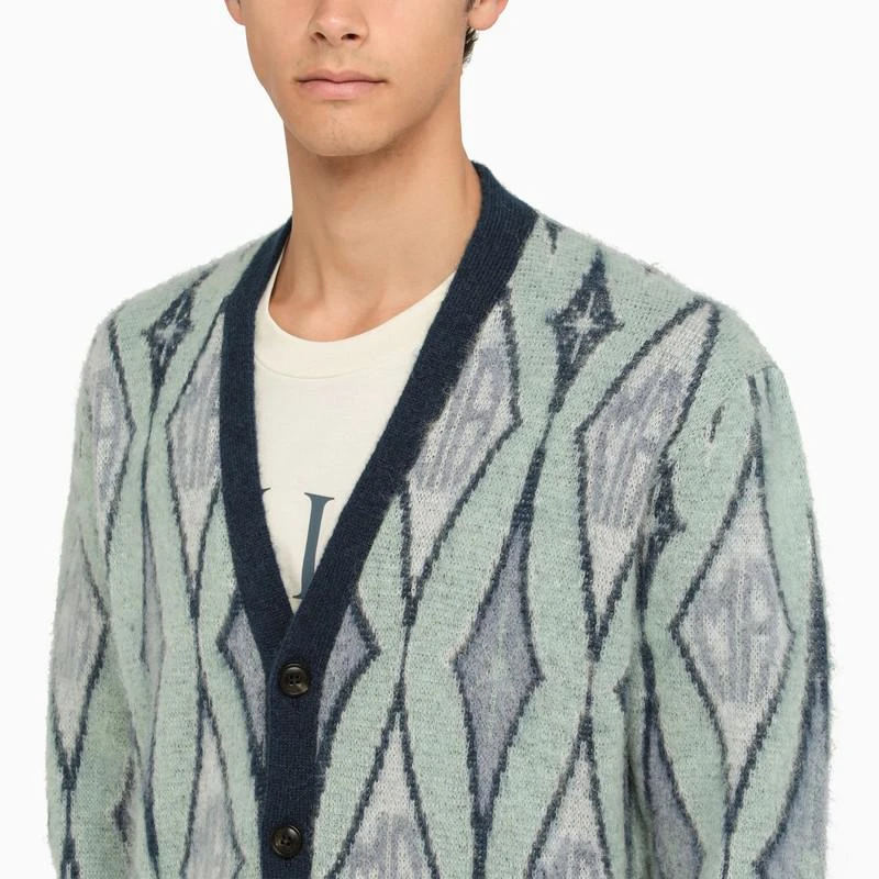AMIRI  BLUE ARGYLE CARDIGAN 4