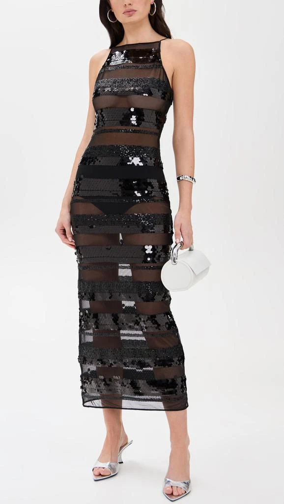 OSEREE Sequins Stripe Long Dress 4