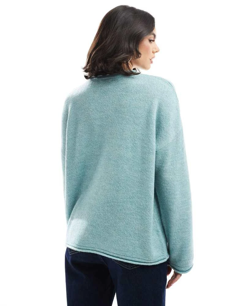 ASOS ASOS DESIGN oversized knitted jumper in light blue 3