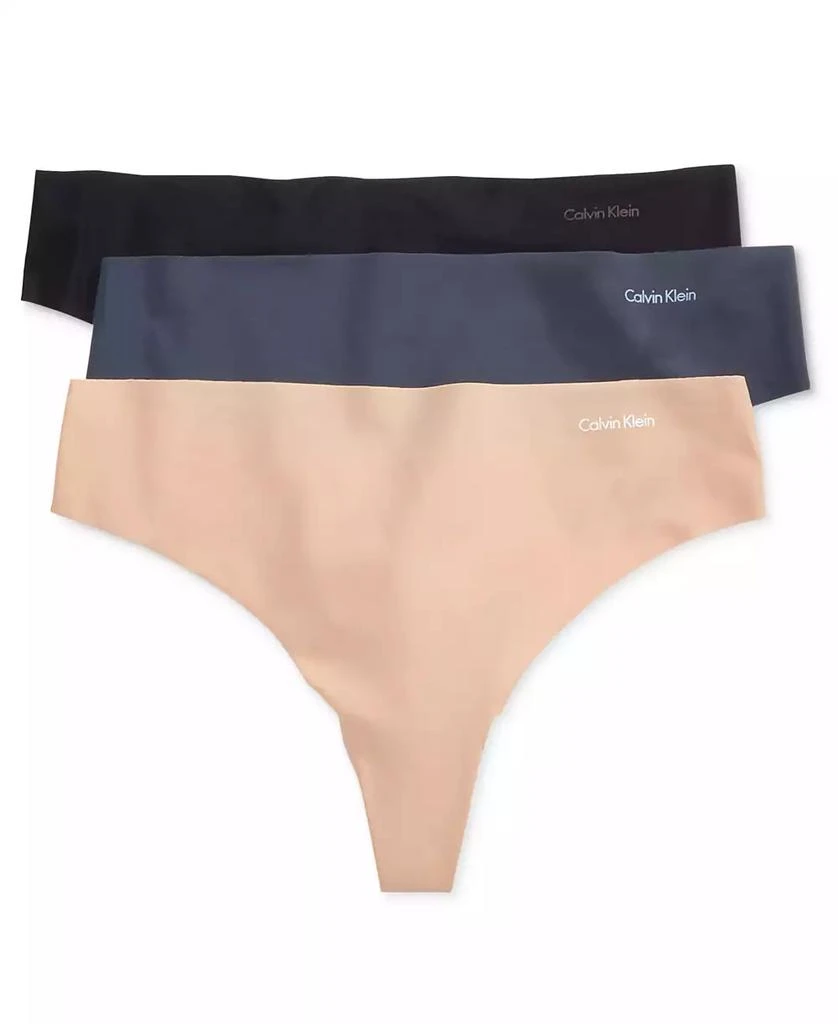 Calvin Klein Women's Invisibles 3-Pack Thong Underwear QD3558 1