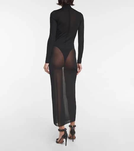 Alaïa Sheer turtleneck jersey maxi dress 3