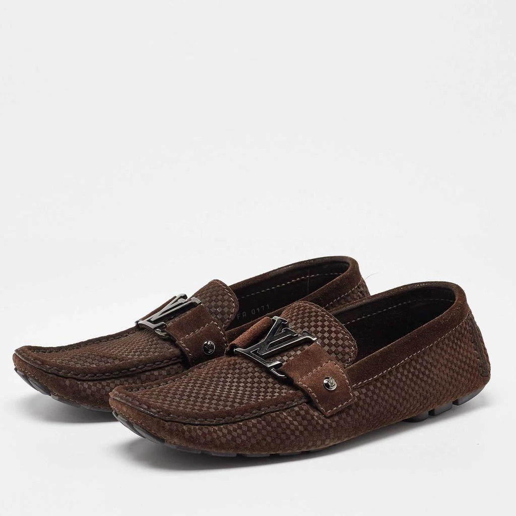 Louis Vuitton Louis Vuitton Brown Suede Monte Carlo Slip On Loafers Size 40 2