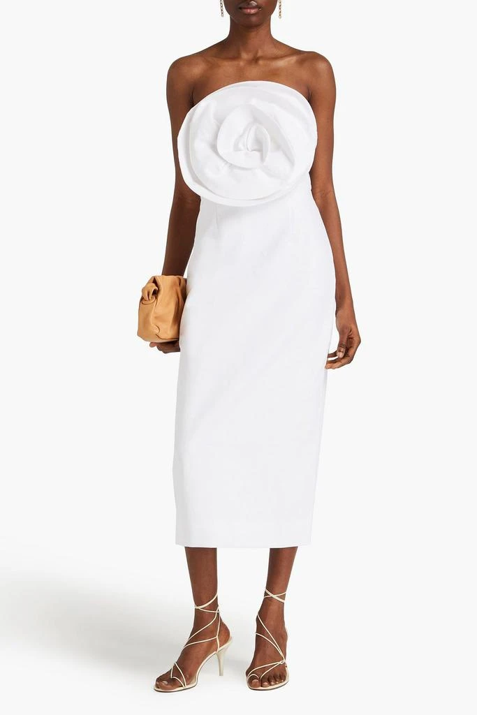 Mara Hoffman Maia strapless appliquéd TENCEL™and linen-blend midi dress 2