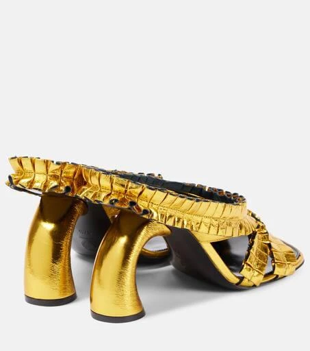 Dries Van Noten 95 Metallic leather sandals 2