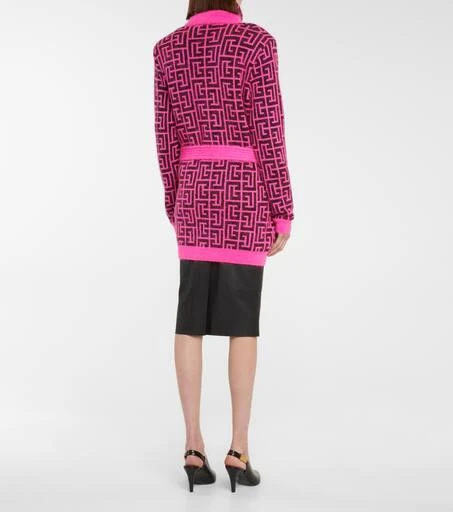 Balmain Logo wool-blend knit cardigan 3