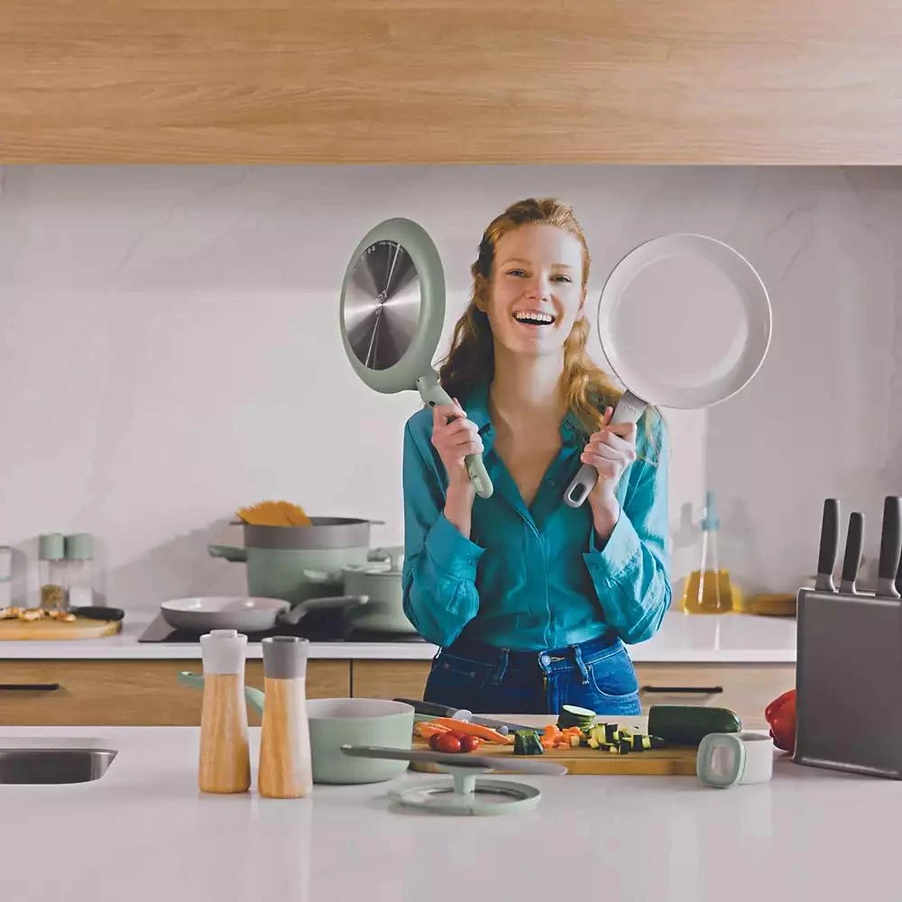 BergHOFF Balance 3Pc Non-stick Ceramic Frying Pan Set, Recycled Aluminum 2