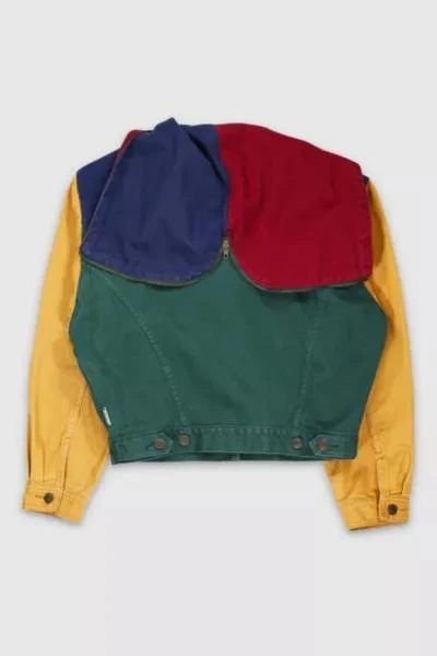 Denim For Days Vintage 90s Colorblock Split Hood Cropped Denim Jacket 5