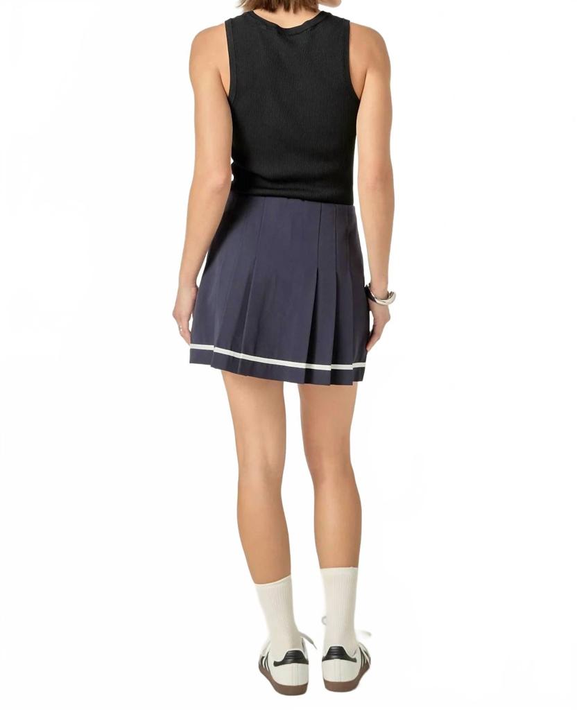 English Factory Pleated Mid-Rise Skort In Contrast