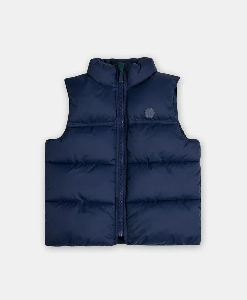 Brooks Brothers Boys Reversible Quilted Puffer Vest with Hood 2