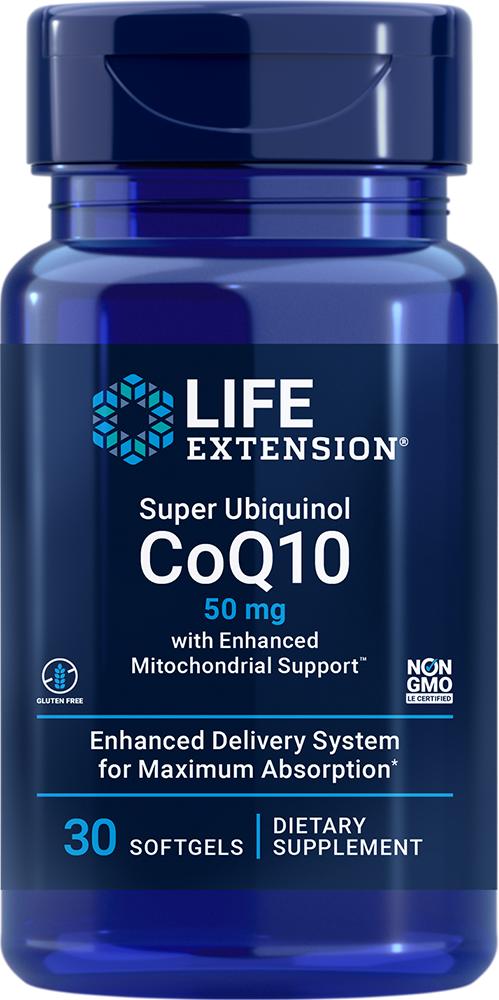 Life Extension Super Ubiquinol CoQ10 with Enhanced Mitochondrial Support™, 30 softgels - 50 mg (50 mg, 30 softgels), Life Extension