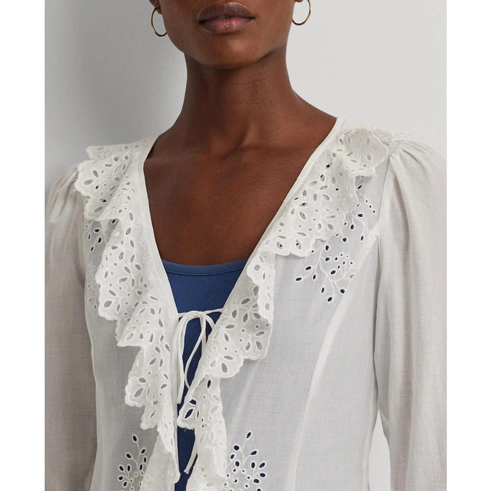 Lauren Ralph Lauren Women's Embroidered Eyelet Shirt Jacket 3