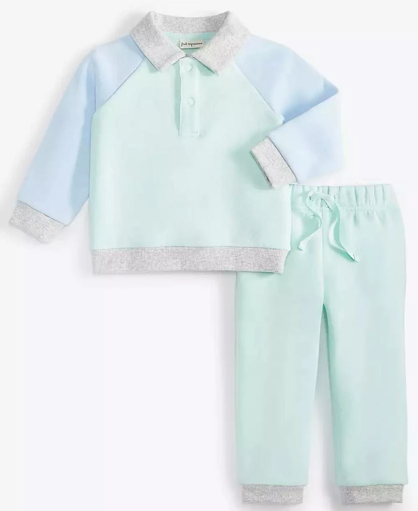 First Impressions Baby Boys Fleece Colorblocked Top & Pants, 2 Piece Set, Created for Macy's 1