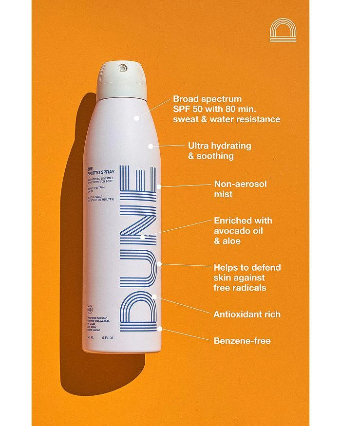 Dune The Sporto Spray Invisible Body Sunscreen Spray SPF 50 5 oz. 2