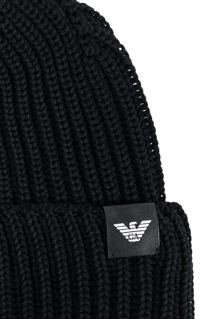 Emporio Armani Emporio Armani Logo Patch Turn-Up Brim Knitted Beanie 3