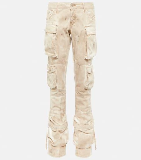 The Attico Low-rise denim cargo pants 1