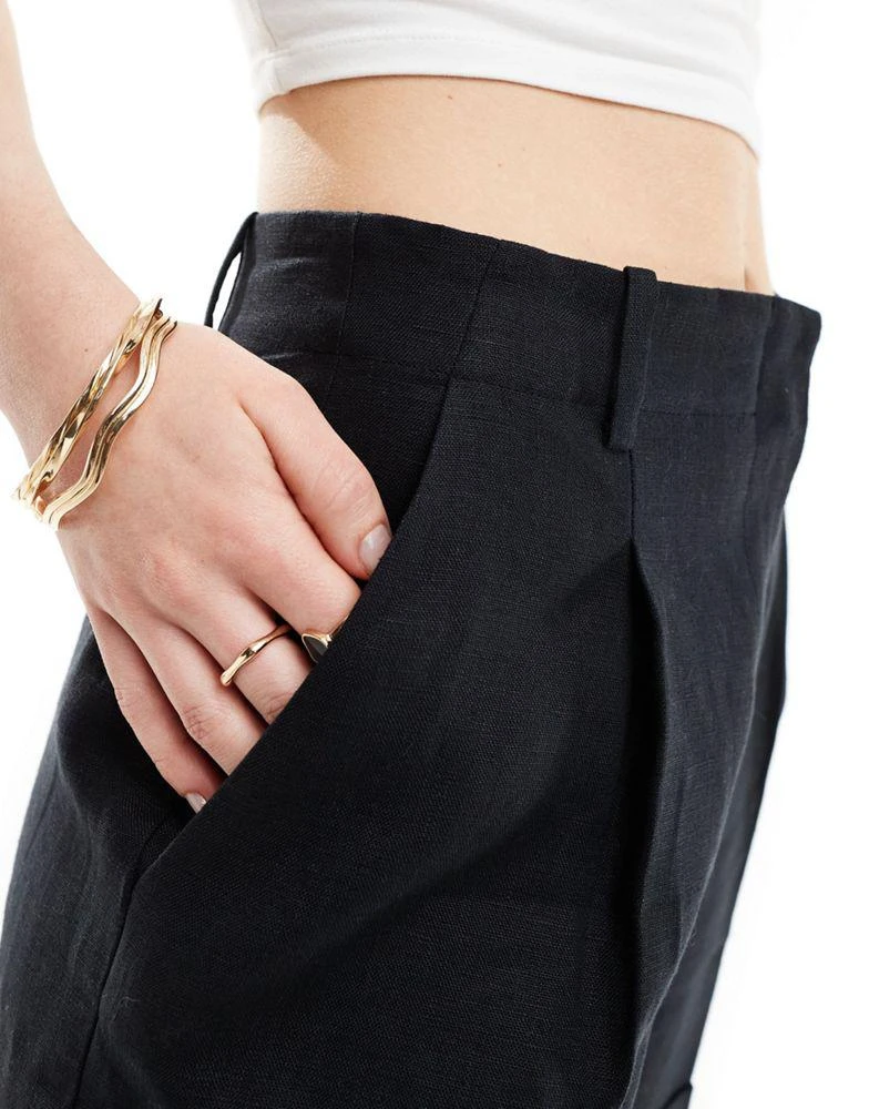 & Other Stories & Other Stories tailored linen shorts in black 3