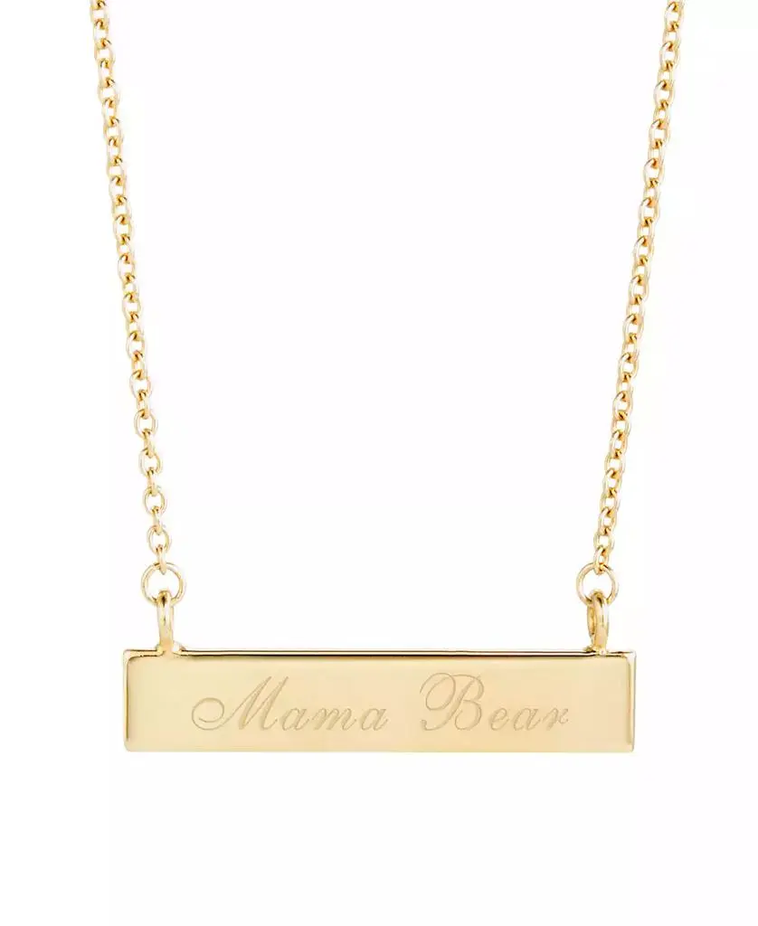 brook & york 14K Gold Plated Mama Bear Bar Necklace
