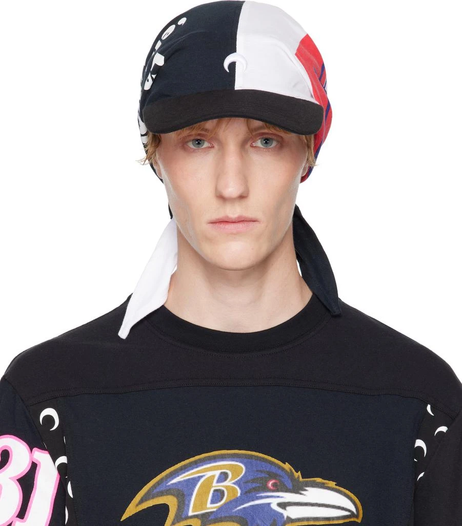 MARINE SERRE Black & White Regenerated Graphic T-Shirts Veiled Cap 1