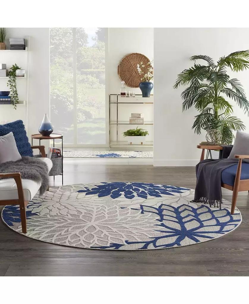 Nourison Aloha ALH05 Ivory and Navy 7' x 10' Outdoor Area Rug