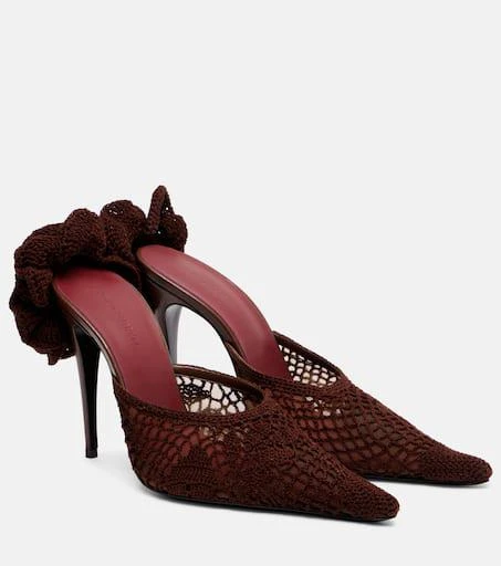 Magda Butrym Floral-appliqué crochet mules 1