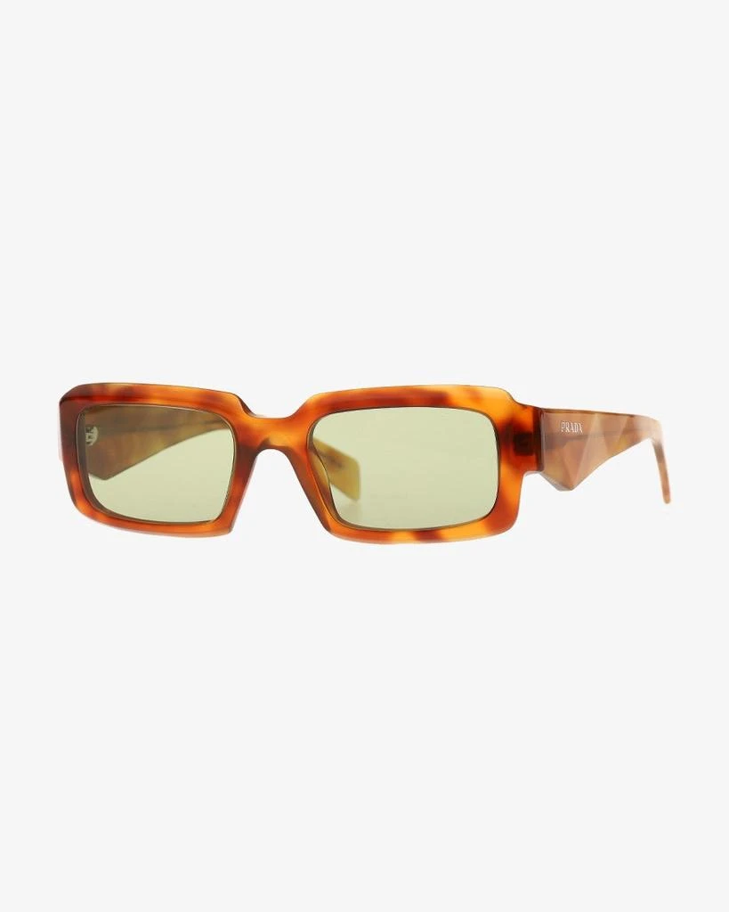 Prada Oversized Cognac Tortoise Sunglasses With Geometric Temples 2