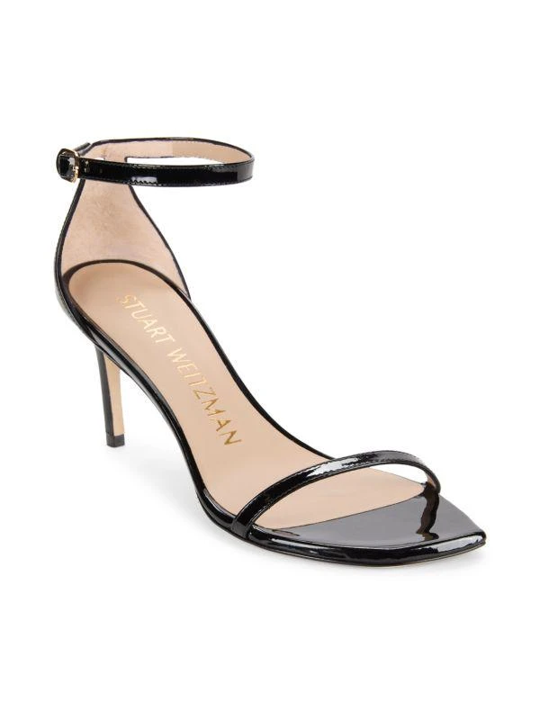 Stuart Weitzman Nudist Curve Patent Leather Ankle Loop Sandals 2