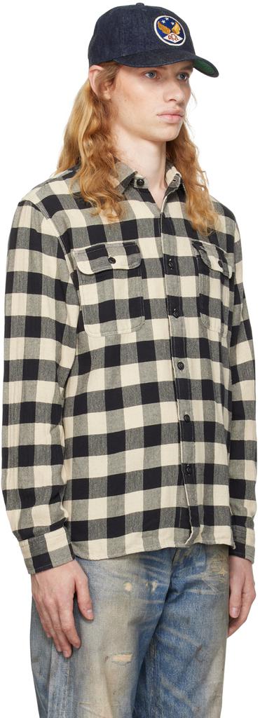 Black & Off-White Buffalo Check Work Shirt – On Sale Now with Up
