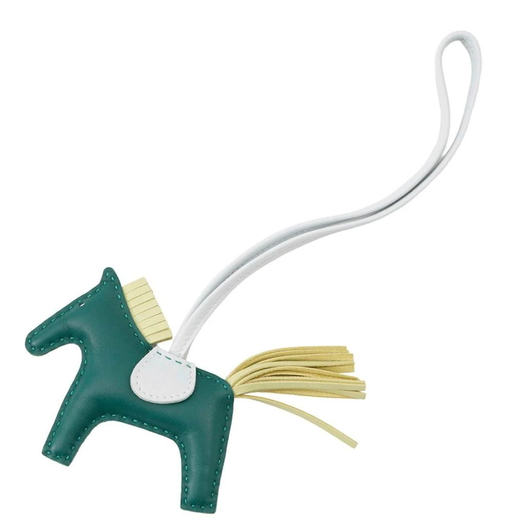 Hermes blue Jaune Leather Handbag Charm (Pre-Owned)