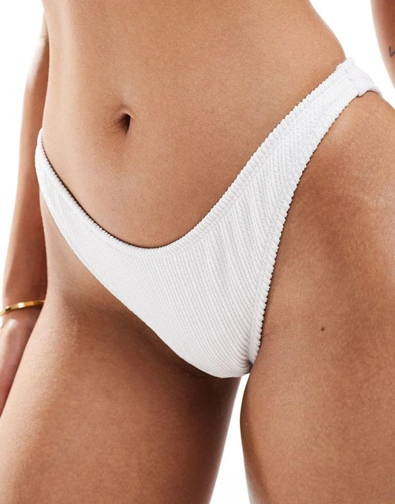 Cotton:On Cotton On high side brazillian bikini bottom in white crinkle 3