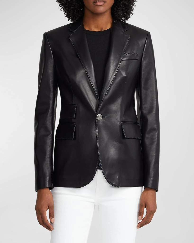 Ralph Lauren Collection Parker Leather Single-Breasted Blazer Jacket 1
