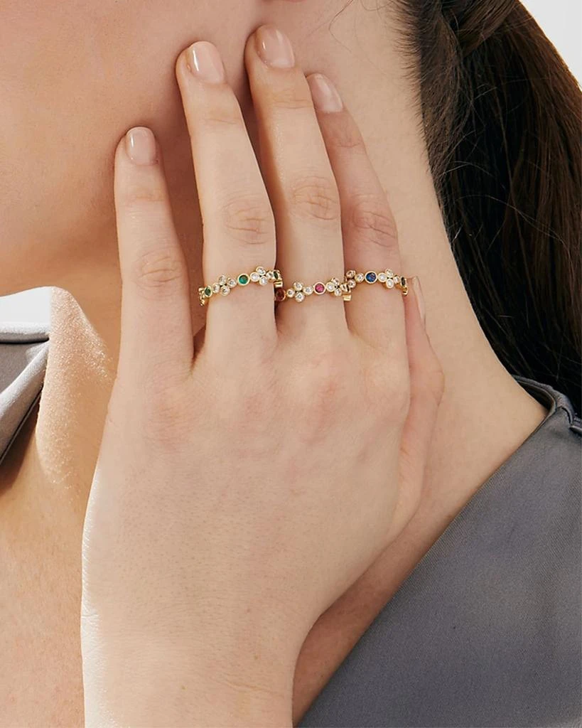 Syna 18K Yellow Gold Mogul Band with Gemstones and Diamonds, Size 6.5 2