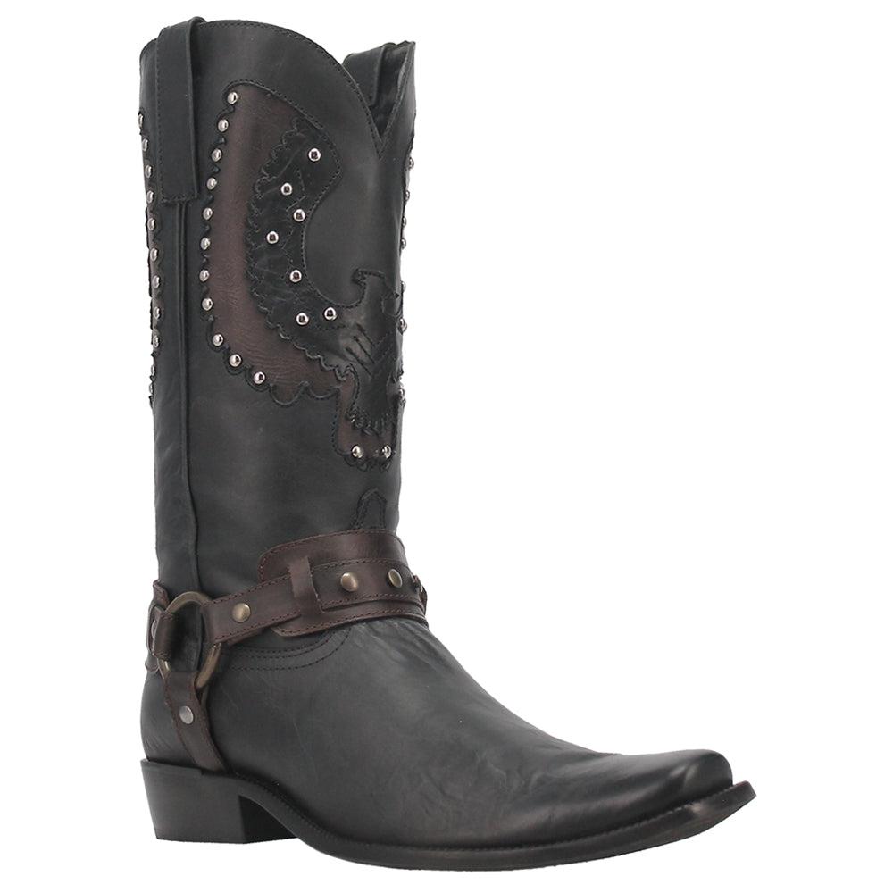 Dingo War Eagle Studded Square Toe Pull On Cowboy Boots