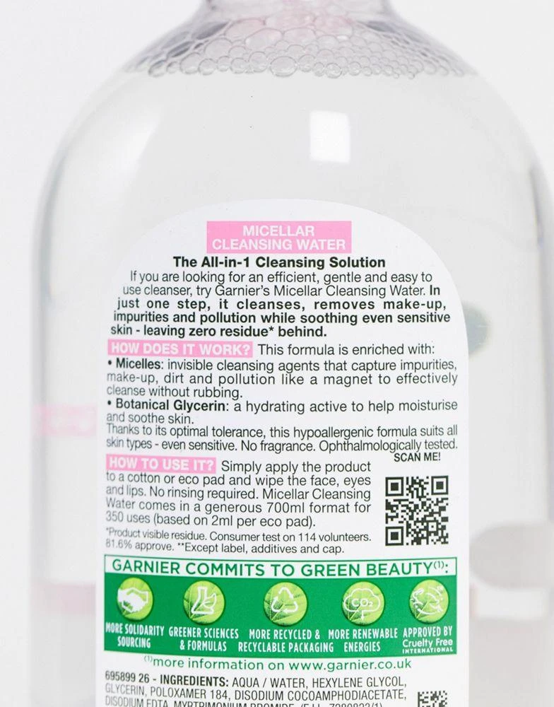 Garnier Garnier Micellar Water Facial Cleanser Sensitive Skin 700ml 2