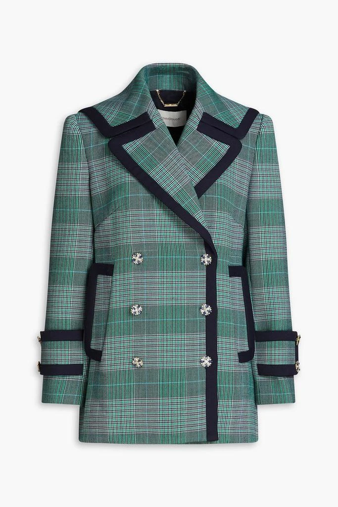 ZIMMERMANN Double-breasted Prince of Wales checked tweed coat 1