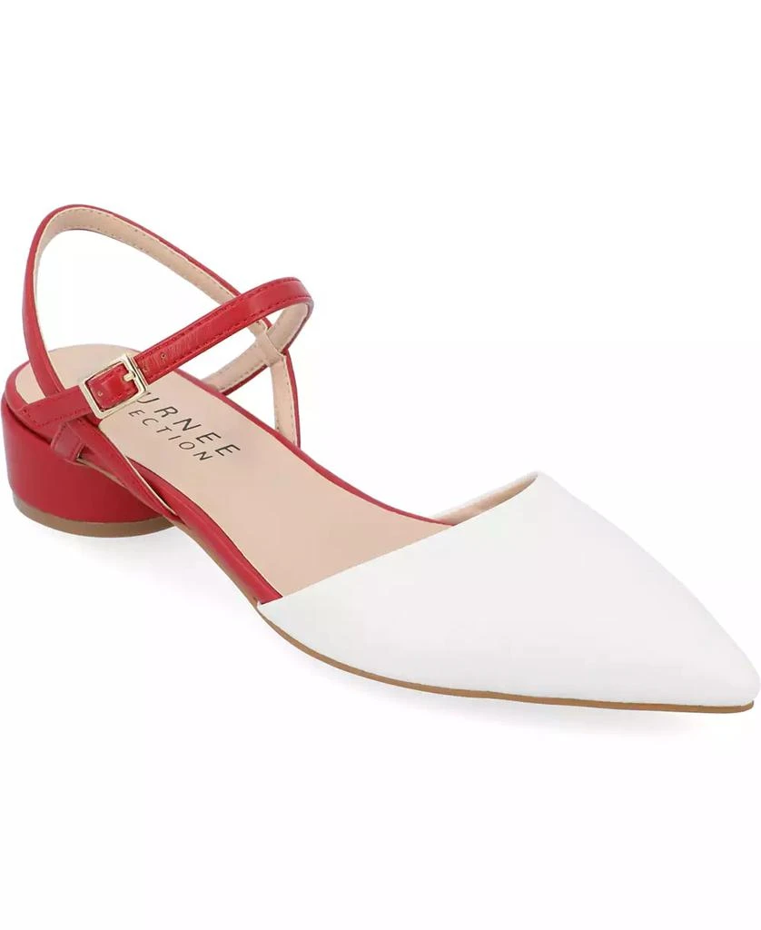 Journee Collection Women's Brynn Block Heel Pointed Toe Flats 1