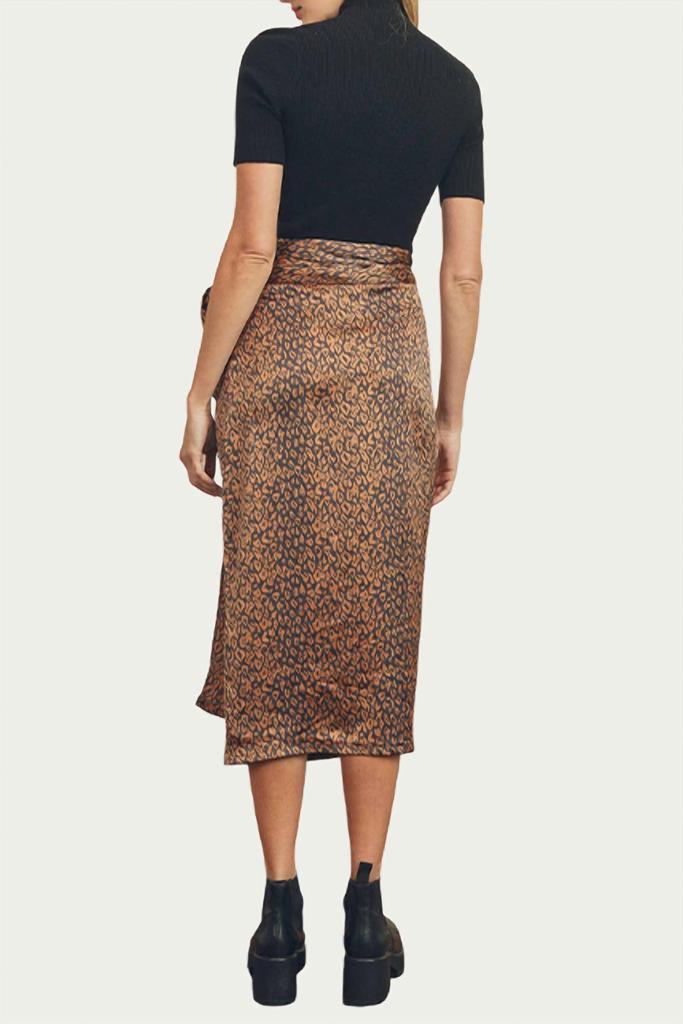 Dress Forum Dress Forum - LEOPARD-PRINT SATIN WRAP MIDI SKIRT