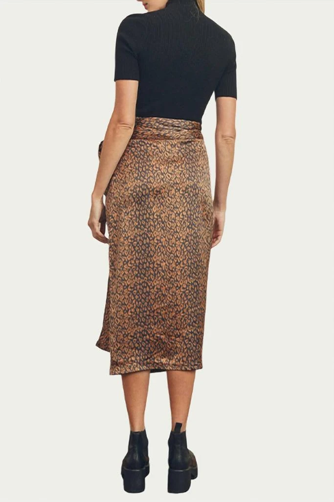 Dress Forum Dress Forum - LEOPARD-PRINT SATIN WRAP MIDI SKIRT 2
