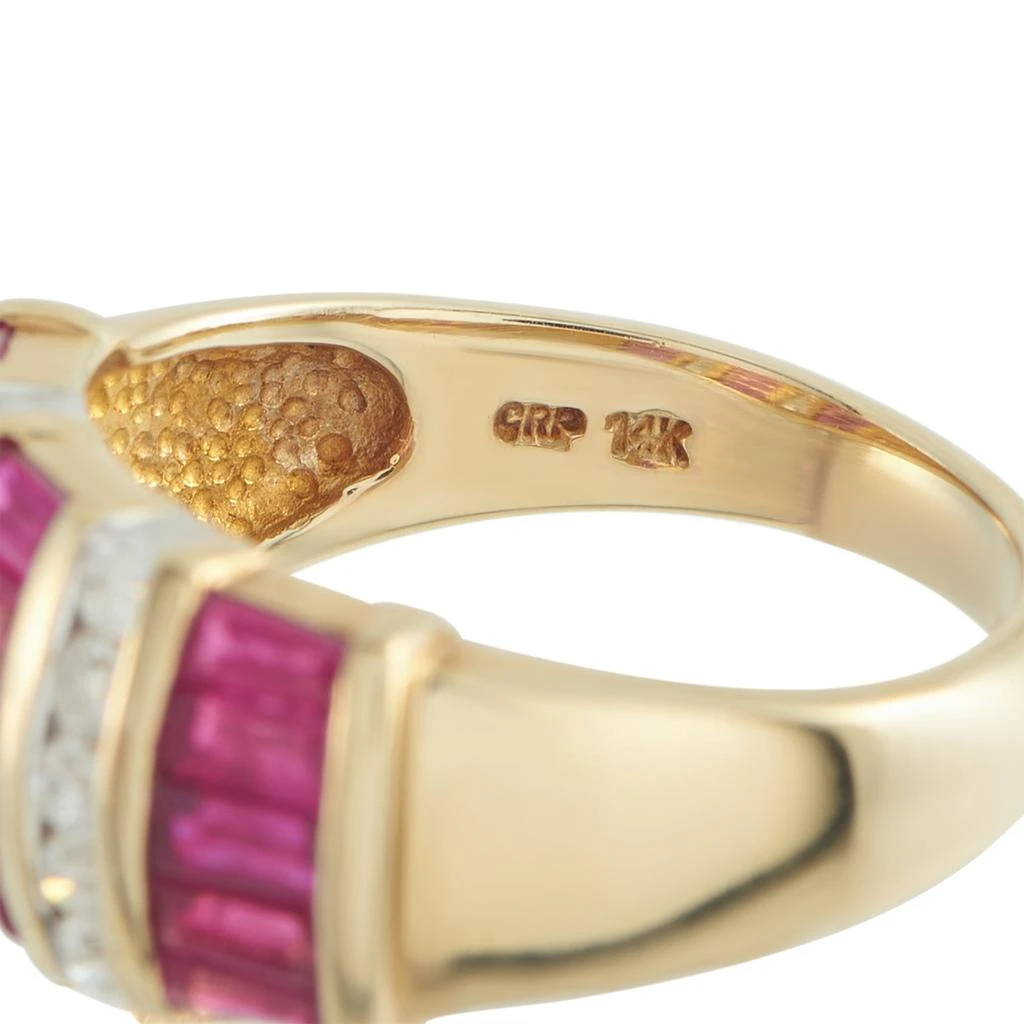 LB Exclusive 14K Yellow Gold 0.30ct Diamond and Ruby Ring MF21-011526 4