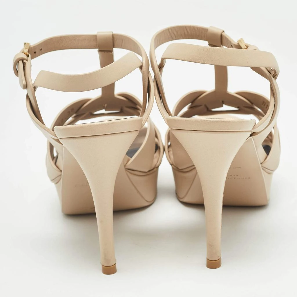 Yves Saint Laurent Saint Laurent Beige Leather Tribute Sandals Size 38 5