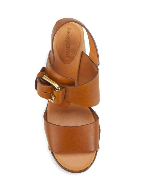 See by Chloé Joline Buckle-Accented Leather Platform Sandals 5