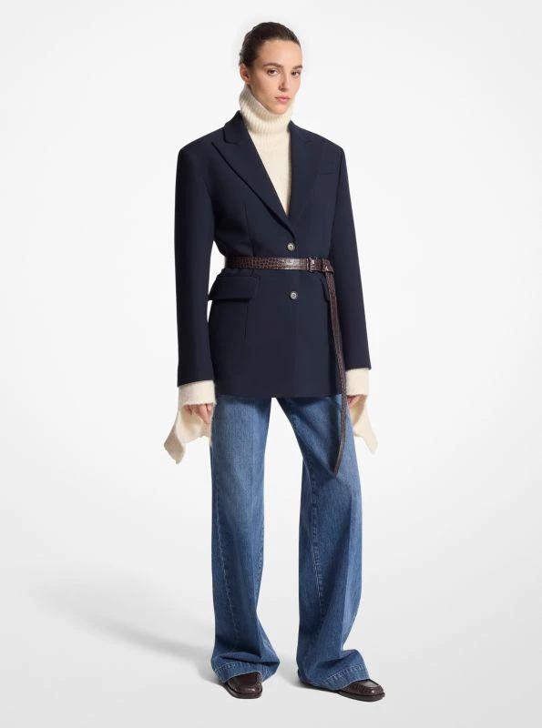 Michael Kors Wool Blend Gabardine Carved Blazer 1