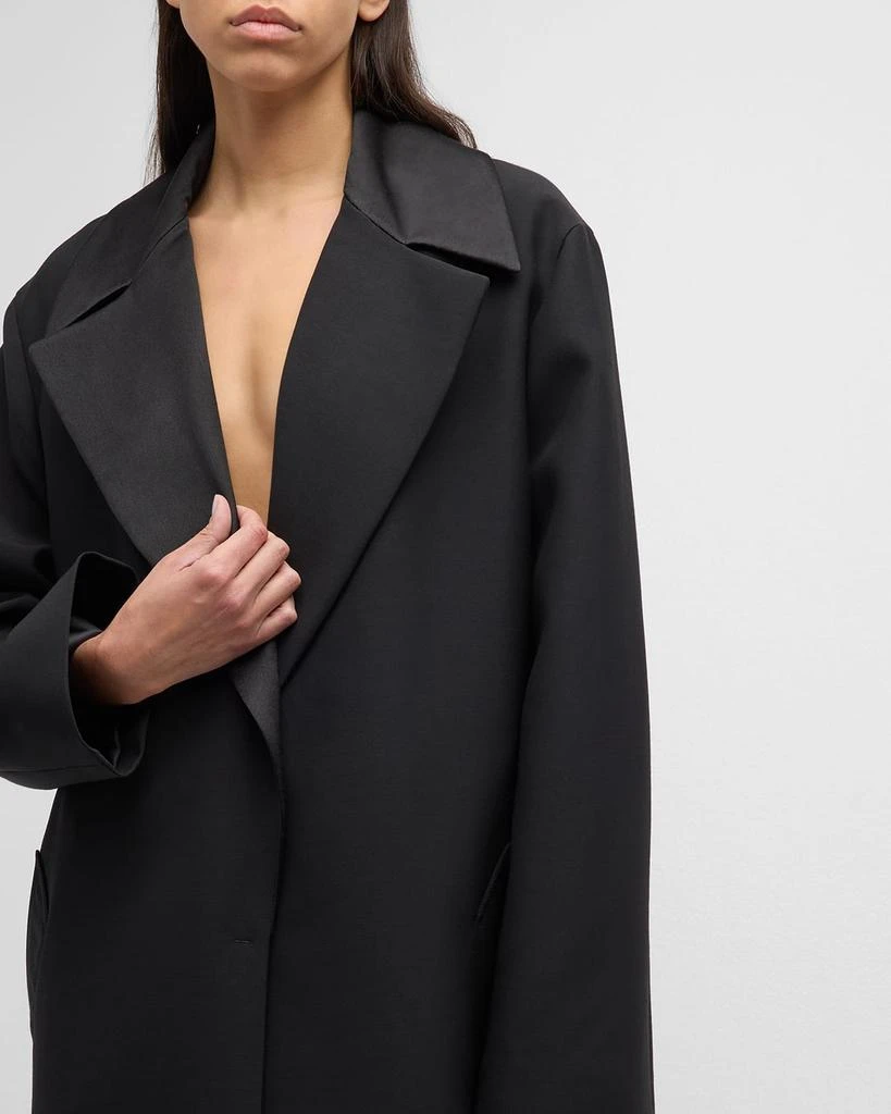 Loewe Satin-Lapel Oversized Tailored Long Coat 7