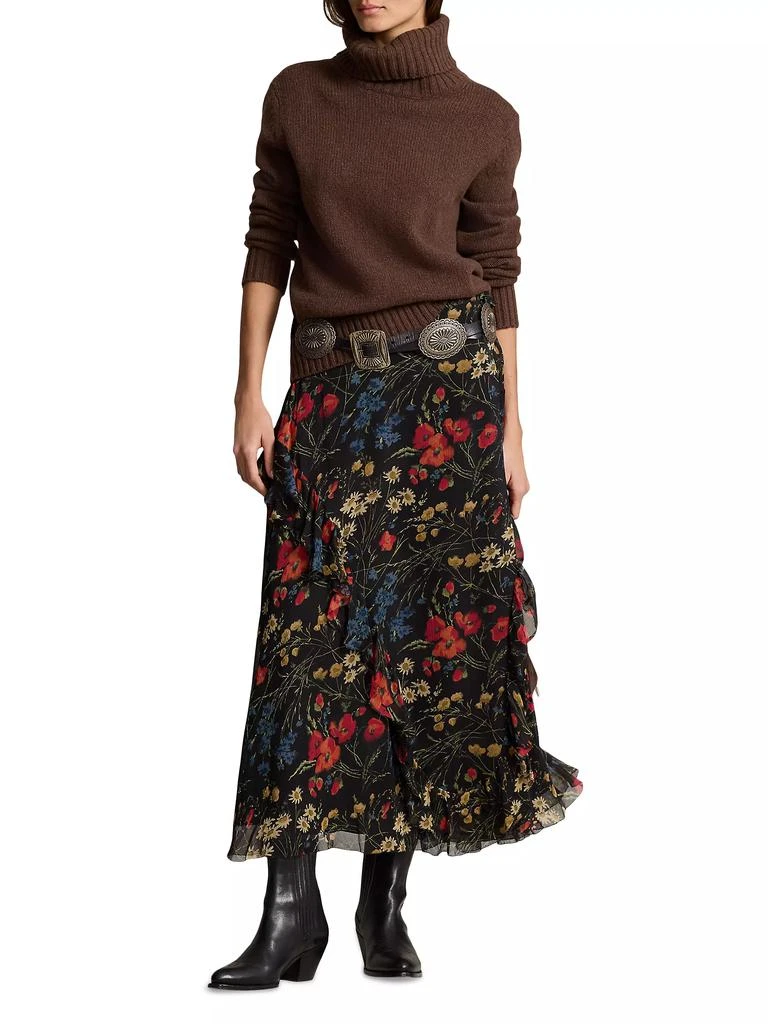 Ralph Lauren Floral Ruffle-Trim Georgette Wrap Skirt 2