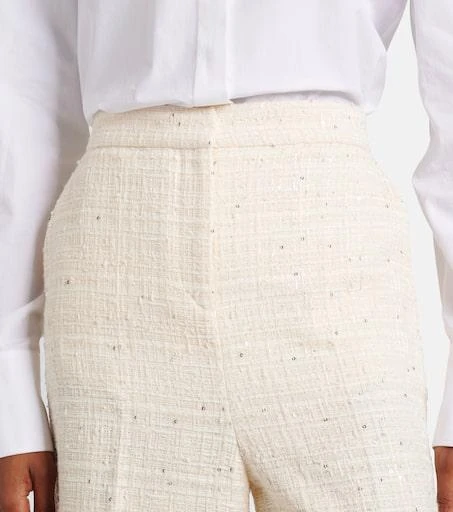 Valentino Sequined tweed wide-leg pants 4