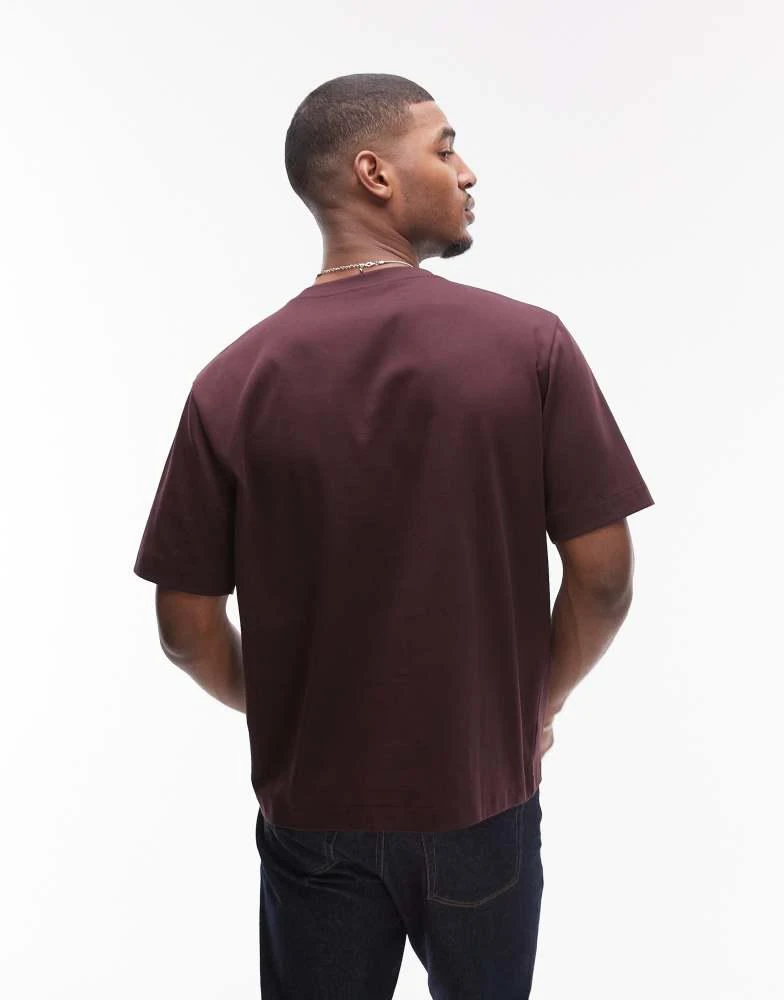 ARKET ARKET  heavy interlock jersey oversized t-shirt in burgundy 4