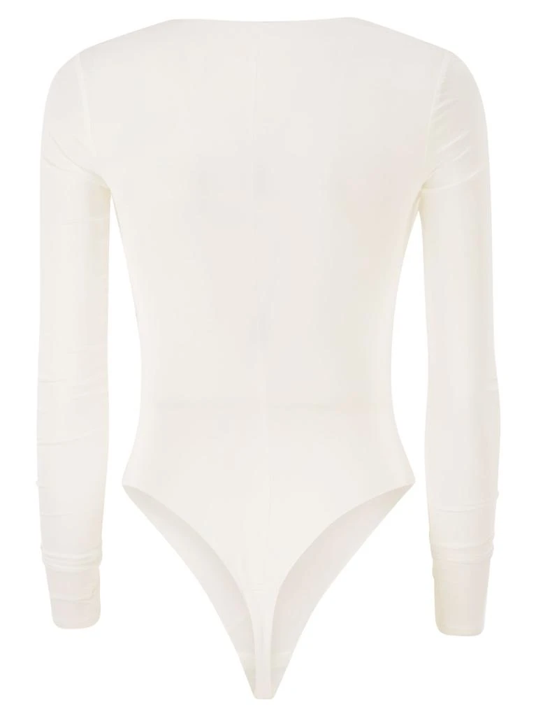 ELISABETTA FRANCHI Crêpe Jersey Bodysuit With Draping 2