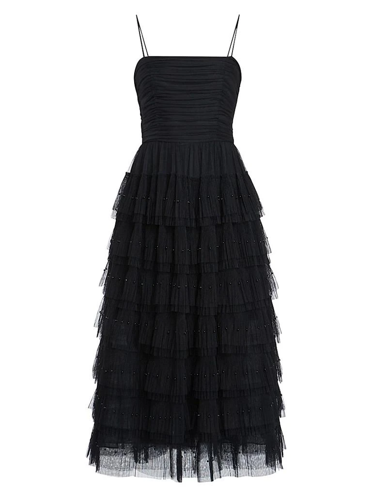 knee length dresses for ladies Darcy Tulle Midi Dress — Black Lace & Tulle main image 0